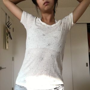 star studded white tee